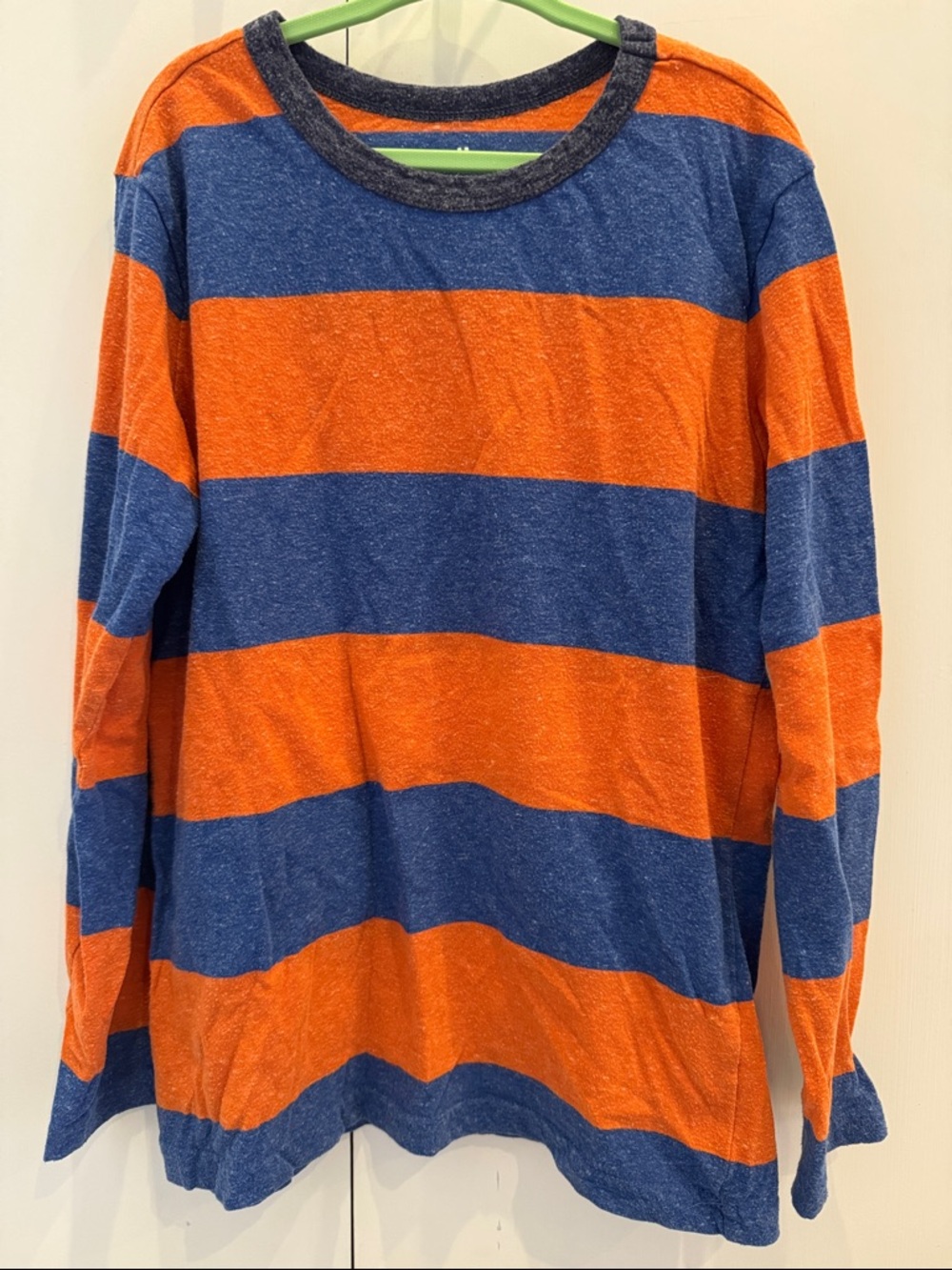 Primary Bold Striped Long-Sleeve Tee in Orange and Blue